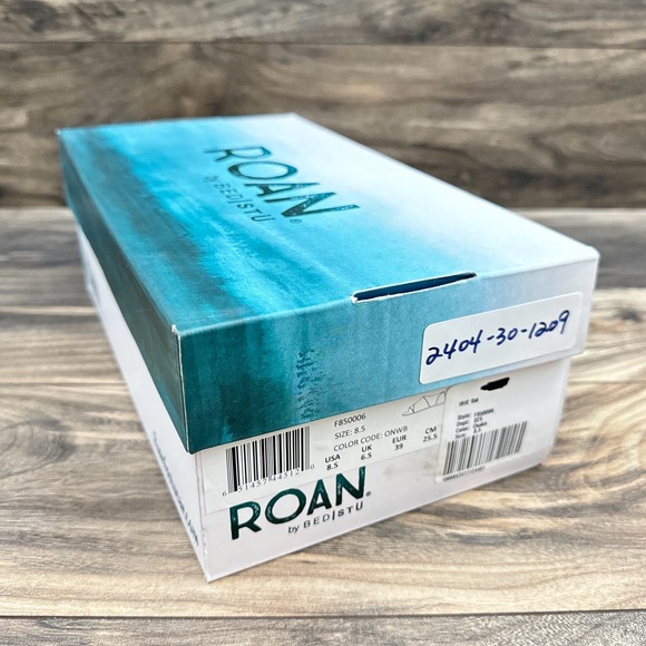 NIB Roan by Bed Stu Irie 8.5 39 Asymmetrical Open Toe Flat Leather Sandals Osaka - Picture 11 of 13